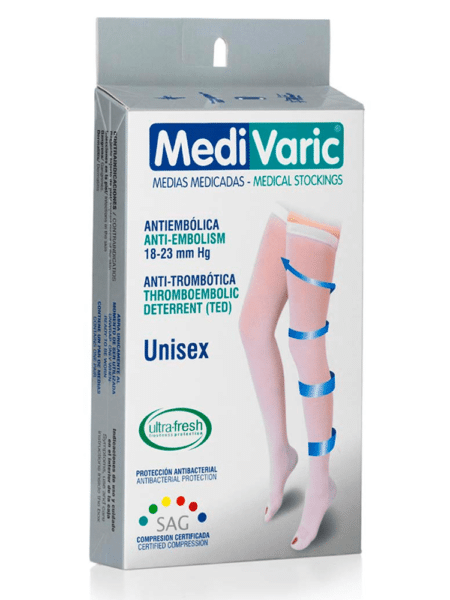 MEDIA ANTIEMBOLICA MUSLO BLANCA 18-23mmHg
