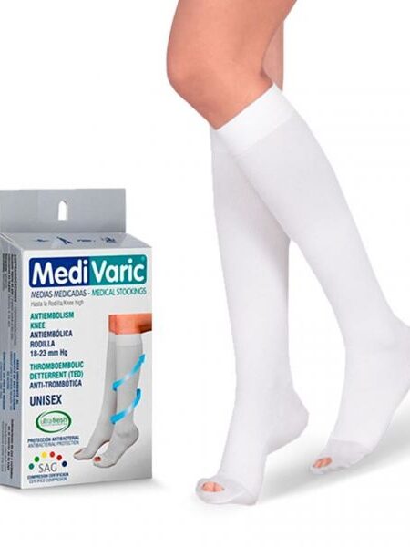 MEDIA ANTIEMBOLICA RODILLA BLANCA  18-23mmHg