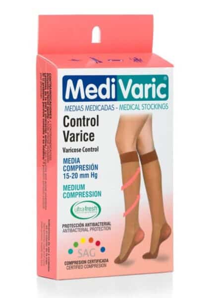 Medias de Compresión Mediana – Rodilla Punta Cerrada Opaca 15-20mmHg