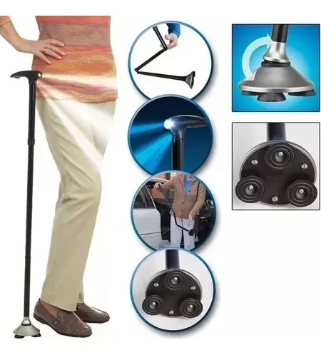 BASTON PLEGABLE CON LINTERNA